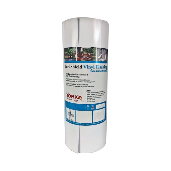 York 18 in. W X 600 in. L Vinyl Flashing White